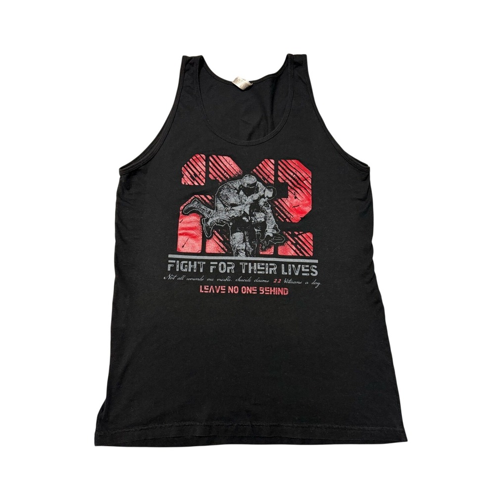 American Apparel Veteran Awareness Tank Top Black Mens M 50/50 Shirt Streetwear